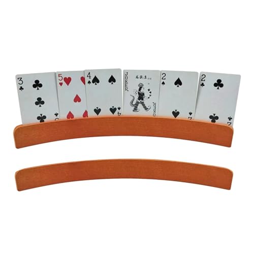 Kartenhalter zum Spielen – Zubehör für Kartenspiele, Kartenhalter für Hands Fre | Kartenhalter aus verbessertem, gebogenem Holz, 2 Kartenorganisator-Halterungen für Pinochle Poker Kartenhalter zum Spielen – Zubehör für Kartenspiele, Kartenhalter für Hands Fre | Kartenhalter aus verbessertem, gebogenem Holz, 2 Kartenorganisator-Halterungen für Pinochle Poker von Generic