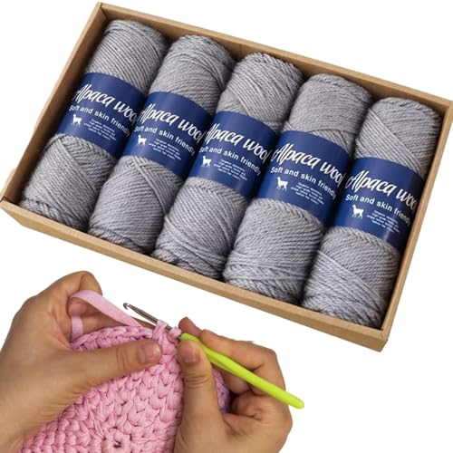 Kaschmirgarn zum Stricken, Griffelgarn | Häkelgarn Alpakawolle Garn für Schal | Bequemes, atmungsaktives Sockengarn für Schals, Mützen, Stricken von Generic