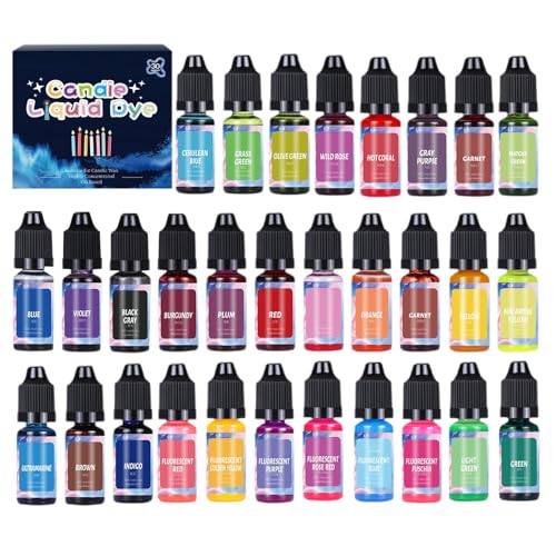Kerzenfarbstoff Für Die Herstellung Von Kerzen - Flüssigkeit Pigmente Für Soja - | 18 Oder 24 Farben, Ungiftige Kerzenfarbe, Perfekt Für -Kerzen, Epoxidharz, Nagellack, Lipgloss Und Handwerksp von Generic