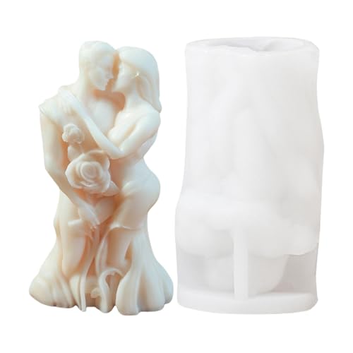 Kerzenform für Liebhaber | Silikonformen für Kerzen in Form von umarmenden Liebhabern | Harz Gießform Art Body für die Hochzeit St von Generic