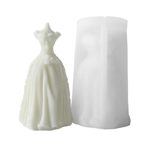Kerzenformen, Silikonform für Hochzeitskleid, Silikonform für Kerzen zur Herstellung von Brautkleidern, Kerzenwachs, einfache Freigabe für h-Würfel von Generic