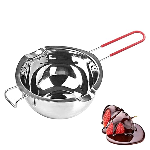 Kerzenfusionstopf, Kessel Marmitefusion Bowl | Stahlheizung in 400 ml Edelstahl | Fusionsglas mit Doppelausguss für Butter, Schokolade, Kerzenwachs, Käsegt für einen flüssigen und einfachen Fusionspro von Generic