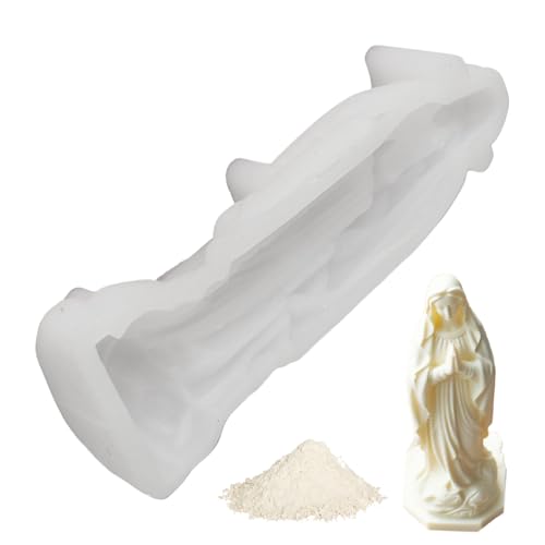Kerzengießformen – Flexibles Silikon, detailreiche religiöse Form | Robustes Bastelwerkzeug, leicht zu lösende Marienfigur für Weihnachtsdekoration, Kuchenparty, 3,2 x 15,5 x 5,1 cm von Generic