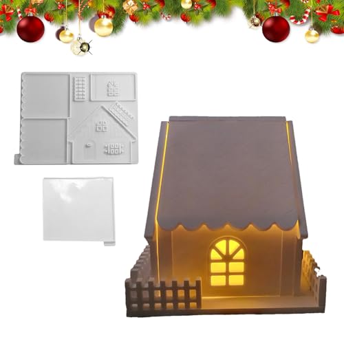 Kerzenhalterform, Silikonhausform | 2 x Kerzenständer Schneehausform, Epoxidharz-Formen, wiederverwendbare Gussform, multifunktionaler Kerzenhalter, Dekorationsform von Generic