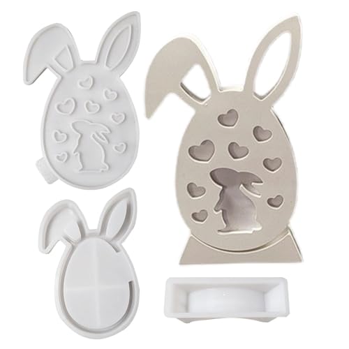 Kerzenhalterform aus Harz, Kerzenhalter - Osterhaseneier handgemachte Gießform - Dickes Epoxid-Silikonformen für Hausdekoration für Princs von Generic