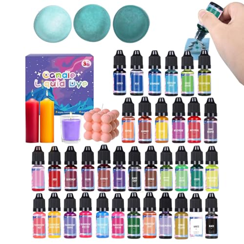 Kerzenherstellung Farbfarben - Soja -Wachskerzenfarbstoff, Pigmentflüssigkeit | 18 Oder 24 Farbset Für -Kerzenherstellung, Epoxidharz, Lipgloss, Nagellack, Sichere Und Lebendige Kerzenpigmente Für von Generic