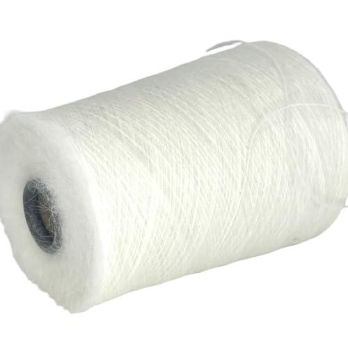 Kid Silk Mohair Konen Garn 300g | #0 LACE WEIGHT | Luxuriöse Qualität zum Hand- und Maschinenstricken, Häkeln und DIY-Basteln (Weiß) von Generic