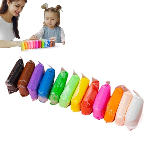 Kids Air Dry Clay – Bunter Modelliermasse für Kinder, weicher ungiftiger Ton | Modellieren von Kinderhandwerk, trockener Ton, Bastel-Ton für und Mädchen von Generic