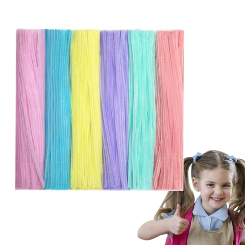Kids Craft Drähte - Bunte Chenille -Ruten, Twisting Craft Stiels | Weiche und elastische Verdrehungsstangen -Set, vielseitige Chenille -Stiele für Handwerksherstellung, Kinderhandwerksp von Generic