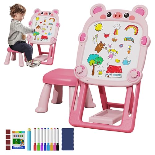 Kindertafel, magnetischer Zeichentisch - Doppelseitige Magnettafel im Stehen verstellbar - Magnetische Tafel mit klappbarer Halterung und Whiteboard-Staffelei für Kinder Kindertafel, magnetischer Zeichentisch - Doppelseitige Magnettafel im Stehen verstellbar - Magnetische Tafel mit klappbarer Halterung und Whiteboard-Staffelei für Kinder von Generic
