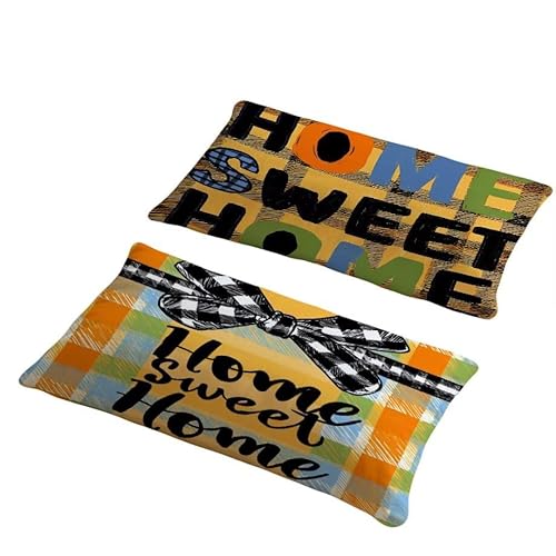 Kissenbezug 30x50 cm Outdoor Kissen Sofakissen 2er Set Kissenbezug Samtstoff Kissenbezüge Geometrie Kissenhülle Deko Couchkissen für Garten Schlafzimmer Balkon Auto Terrasse Herbst Dekoration w-27 von Generic