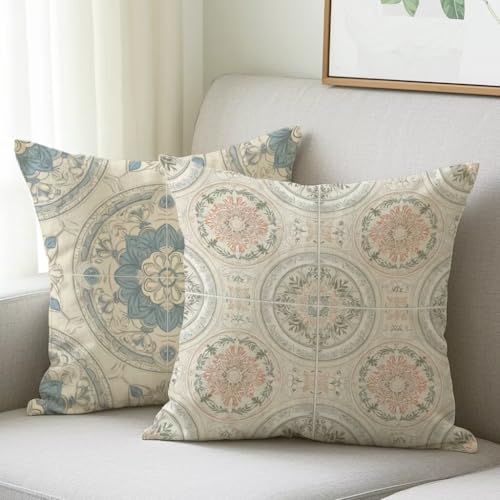 Kissenbezug 35x35 cm Outdoor Kissen Mandala Sofakissen 2er Set Kissenbezug Samtstoff Kissenbezüge Ländlich Kissenhülle Zierkissen Deko Couchkissen für Garten Schlafzimmer Balkon Herbst Dekor M-551 Kissenbezug 35x35 cm Outdoor Kissen Mandala Sofakissen 2er Set Kissenbezug Samtstoff Kissenbezüge Ländlich Kissenhülle Zierkissen Deko Couchkissen für Garten Schlafzimmer Balkon Herbst Dekor M-551 von Generic
