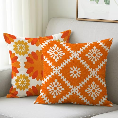 Kissenbezug 35x35 cm Outdoor Kissen Orange Sofakissen 2er Set Kissenbezug Samtstoff Kissenbezüge Geometrie Kissenhülle Zierkissen Deko Couchkissen für Garten Schlafzimmer Balkon Herbst Dekor M-685 Kissenbezug 35x35 cm Outdoor Kissen Orange Sofakissen 2er Set Kissenbezug Samtstoff Kissenbezüge Geometrie Kissenhülle Zierkissen Deko Couchkissen für Garten Schlafzimmer Balkon Herbst Dekor M-685 von Generic