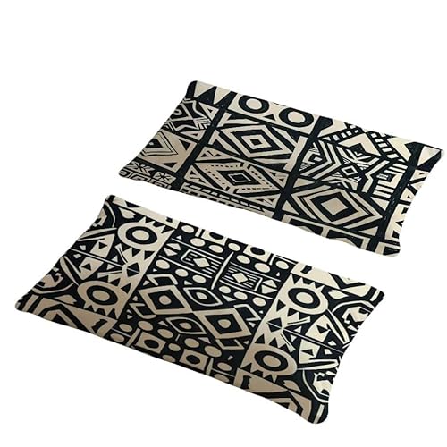 Kissenbezug 50x80 cm Outdoor Kissen Schwarz Und Weiß Sofakissen 2er Set Kissenbezug Samtstoff Kissenbezüge Geometrie Kissenhülle Deko Couchkissen für Garten Schlafzimmer Terrasse Herbst Dekor w-187 von Generic