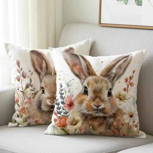 Kissenbezug 60x60 cm Outdoor Kissen Süßes Häschen Sofakissen 2er Set Kissenbezug Samtstoff Kissenbezüge Kaninchen Kissenhülle Deko Couchkissen für Garten Schlafzimmer Terrasse Herbst Dekoration M-545 Kissenbezug 60x60 cm Outdoor Kissen Süßes Häschen Sofakissen 2er Set Kissenbezug Samtstoff Kissenbezüge Kaninchen Kissenhülle Deko Couchkissen für Garten Schlafzimmer Terrasse Herbst Dekoration M-545 von Generic
