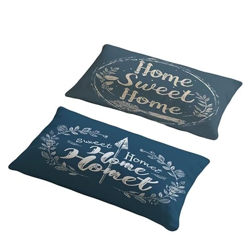 Kissenbezug 60x90 cm Outdoor Kissen Blau Sofakissen 2er Set Kissenbezug Samtstoff Kissenbezüge Heim Kissenhülle Deko Couchkissen für Garten Schlafzimmer Balkon Auto Terrasse Herbst Dekoration w-207 von Generic