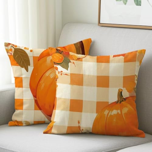 Kissenbezug 80x80 cm Outdoor Kissen Kürbis Sofakissen 2er Set Kissenbezug Samtstoff Kissenbezüge Gelb Kissenhülle Deko Couchkissen für Garten Schlafzimmer Balkon Auto Terrasse Herbst Dekoration M-557 Kissenbezug 80x80 cm Outdoor Kissen Kürbis Sofakissen 2er Set Kissenbezug Samtstoff Kissenbezüge Gelb Kissenhülle Deko Couchkissen für Garten Schlafzimmer Balkon Auto Terrasse Herbst Dekoration M-557 von Generic