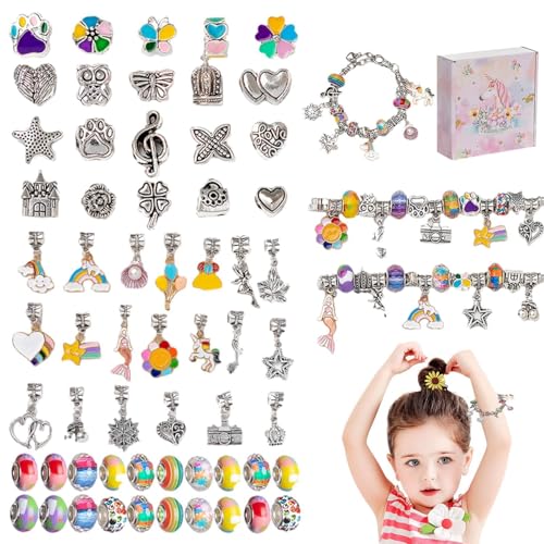 Kit zur Herstellung von Bettelarmbändern, Kit zur Herstellung von Armbändern für Mädchen | Schmuckherstellungsset für Kinder Handgefertigtes Perlenarmband Kit | Modisches Kinderperlen-Bastelset Sie von Generic