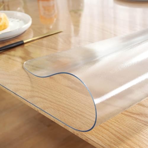 Klare transparente PVC-Tischdecke, Tischschutzhülle, rechteckige transparente Kunststoff-Tischdecke, klare Schreibtisch-Tischmatte, 2 mm Dicker Tischplattenschutz für Zuhause, Büro (matt, 80 Klare transparente PVC-Tischdecke, Tischschutzhülle, rechteckige transparente Kunststoff-Tischdecke, klare Schreibtisch-Tischmatte, 2 mm Dicker Tischplattenschutz für Zuhause, Büro (matt, 80 von Generic