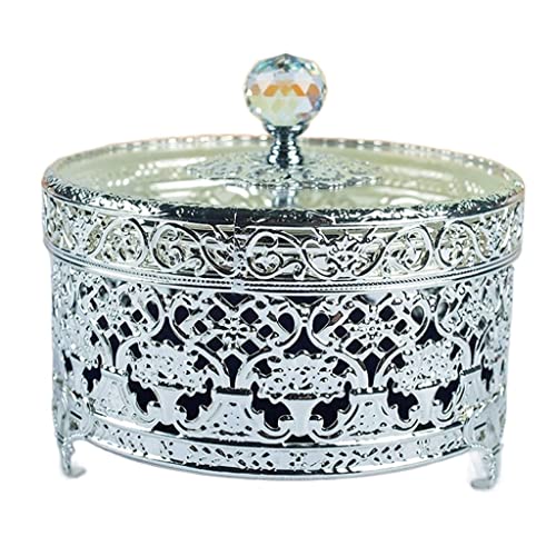 Klassische Schmuckschatulle aus Metall mit Deckel, hohles Design, Retro, High-End, für Halsketten, Ohrringe, Ringe, kleine Schmuckschatulle für Damen. Aufbewahrungskoffer Klassische Schmuckschatulle aus Metall mit Deckel, hohles Design, Retro, High-End, für Halsketten, Ohrringe, Ringe, kleine Schmuckschatulle für Damen. Aufbewahrungskoffer von Generic