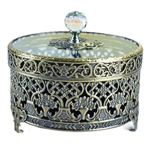 Klassische Schmuckschatulle aus Metall mit Deckel, hohles Design, Retro, High-End, für Halsketten, Ohrringe, Ringe, kleine Schmuckschatulle für Damen. Aufbewahrungskoffer Klassische Schmuckschatulle aus Metall mit Deckel, hohles Design, Retro, High-End, für Halsketten, Ohrringe, Ringe, kleine Schmuckschatulle für Damen. Aufbewahrungskoffer von Generic