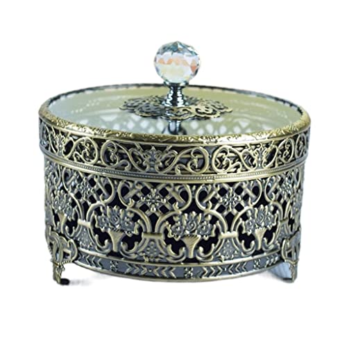 Klassische Schmuckschatulle aus Metall mit Deckel, hohles Design, Retro, High-End, für Halsketten, Ohrringe, Ringe, kleine Schmuckschatulle für Damen. Aufbewahrungskoffer Klassische Schmuckschatulle aus Metall mit Deckel, hohles Design, Retro, High-End, für Halsketten, Ohrringe, Ringe, kleine Schmuckschatulle für Damen. Aufbewahrungskoffer von Generic