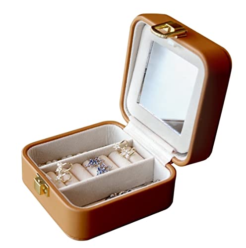 Klassische Schmuckschatulle aus PU-Leder, Reise-Schmuckschatulle, Kleiner verspiegelter Schmuck-Organizer, tragbares Reiseetui, Halsketten-Vitrine, Aufbewahrungskoffer Klassische Schmuckschatulle aus PU-Leder, Reise-Schmuckschatulle, Kleiner verspiegelter Schmuck-Organizer, tragbares Reiseetui, Halsketten-Vitrine, Aufbewahrungskoffer von Generic
