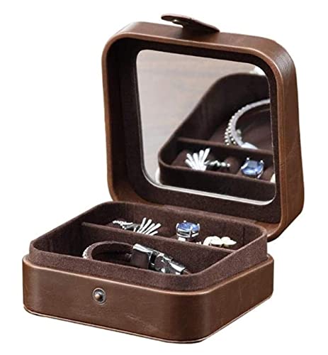 Klassische Schmuckschatulle aus PU-Leder für Damen, klein, für unterwegs, für Halsketten, Ohrringe, Ringe, Schmuckhalter, Aufbewahrungskoffer Klassische Schmuckschatulle aus PU-Leder für Damen, klein, für unterwegs, für Halsketten, Ohrringe, Ringe, Schmuckhalter, Aufbewahrungskoffer von Generic
