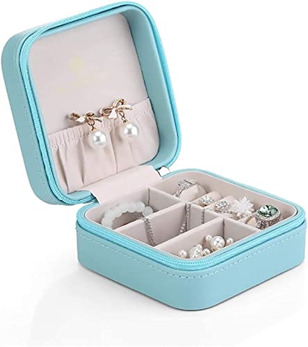 Klassischer Schmuckkoffer, tragbare Schmuckschatulle mit Reißverschluss, Schmuck-Organizer, Ohrringe, Halsketten, Kleiner Aufbewahrungskoffer von Generic