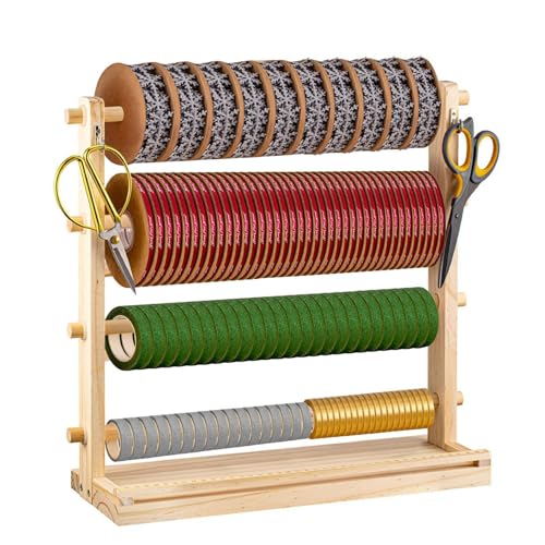 Klebeband-Organizer – Klebebandhalter | 4-stufiger Holzbandhalter, Display für Kronenherstellung, Aufbewahrungsständer für Bastelraum von Generic