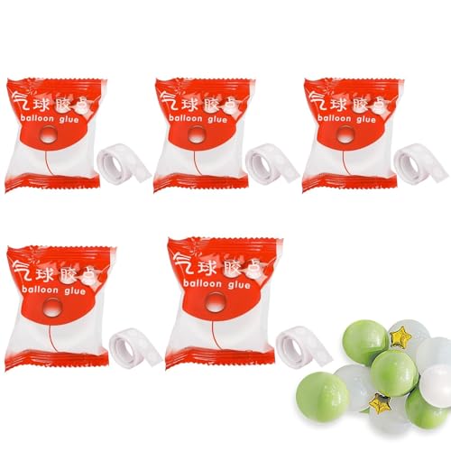 Klebepunkte für Luftballons, Klebepunkte für Luftballons | Hinterlässt keine Spuren, 5 Rollen Klebepunkte, tragbares Klebeband für Kunst und Handwerk, für drinnen oder draußen von Generic