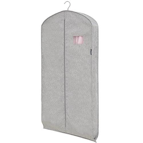 Kleidersack Anzug schutzhülle für Aufbewahrung und Reisen mit Reißverschluss und Transparentem PVC-Fenster für T-Shirts, Jacken, Anzüge, Mäntel Oxford-Stoffe(Gray,130 * 58cm/51 * 23in) von Generic