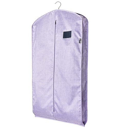 Kleidersack Anzug schutzhülle für Aufbewahrung und Reisen mit Reißverschluss und Transparentem PVC-Fenster für T-Shirts, Jacken, Anzüge, Mäntel Oxford-Stoffe(Purple,150 * 58cm/59 * 23in) von Generic
