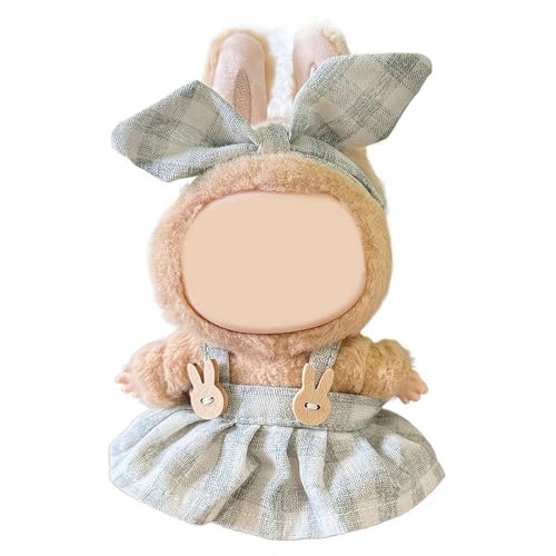 Kleidung für 17 cm große Puppen, Schleifen-Form, Kleidungszubehör (ohne Puppenkleidung), mit Kopfbedeckung und Rock, handgefertigte 2-teilige Kleidung, niedliches Outfit, geeignet für 17 cm große von Generic