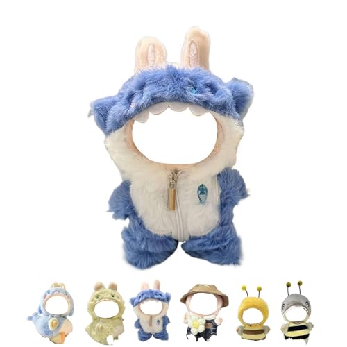 Kleidung für Labu Serie 17 cm Puppen Niedliche Tierkleidung Zubehör Kawaii Fantasy Elf Stil Set für 17 cm Puppen Premium Sammler Outfit Set Weiche Baumwolle Kleidung Ersatz (Blau) von Generic