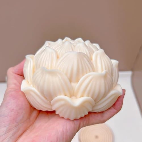 Kleine Lotusblüten-Silikonform, verwendet für die Herstellung von Gipskerzen, Harz, Zement, Urlaub, Opferform (kleiner Lotus) von Generic