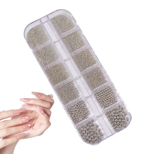 Kleine Nagelperlen | Nagelzubehör – gemischte Größen 3D Metall Silber Gold Caviar Beads Riverios Dekoration für Manikürebedarf Kleine Nagelperlen | Nagelzubehör – gemischte Größen 3D Metall Silber Gold Caviar Beads Riverios Dekoration für Manikürebedarf von Generic
