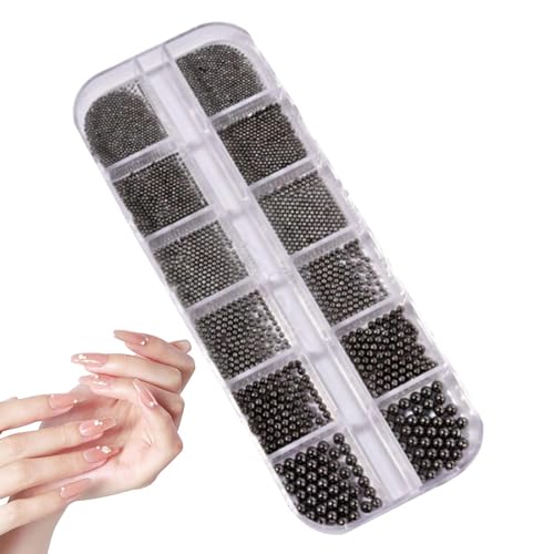 Kleine Perlen für Fingernägel, Kunstdekorationen, gemischte Abmessungen in 3D Minuscole Manicure Silber Gold Encm Kaviar Schmuckdekorationen von Generic