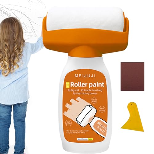 Kleine Rollenwände bieten einen raffinierten Look. Rakel- und Sandpattierpinsel, Roll-On-Spackle-Wandreparatur-Kit | 2 in 1 Trockenwandverbindungsrolle (mit Wandfarbe) - Tragbares Farbschaberwerkzeug, von Generic