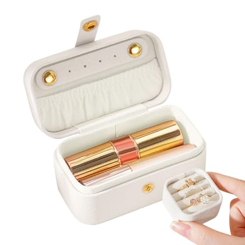 Kleine Schmuckschatulle für Reise | Organizer für Schmuck, Reise Miniatur | wasserdichte Schmuckschatulle aus Kunstleder für Ohrringe, Ringe, Armbänder, Lippenstift, Studenten, Badezimmer Kleine Schmuckschatulle für Reise | Organizer für Schmuck, Reise Miniatur | wasserdichte Schmuckschatulle aus Kunstleder für Ohrringe, Ringe, Armbänder, Lippenstift, Studenten, Badezimmer von Generic