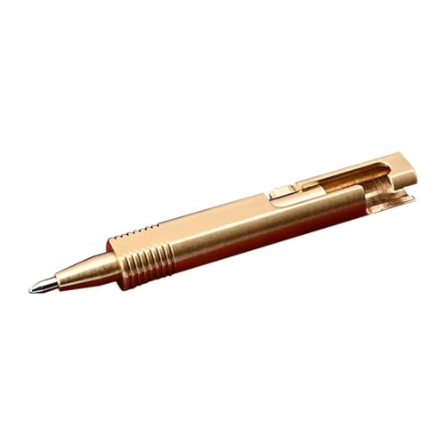 Kleiner Messing-Kugelschreiber, Messing-Kugelschreiber, massiver Messingstift, erhöhter Schreibkomfort, Bullet Space Pocket Peen, praktische Aufnahme, tragbar, zarter Signaturstift für Zuhause, von Generic