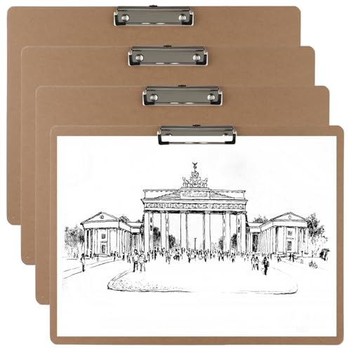 Klemmbrett aus Hartfaserplatte, A3, 4-teiliges Set, 33 x 43 cm, Holz-Klemmbretter mit niedrigem Profil-Clip Klemmbrett aus Hartfaserplatte, A3, 4-teiliges Set, 33 x 43 cm, Holz-Klemmbretter mit niedrigem Profil-Clip von Generic