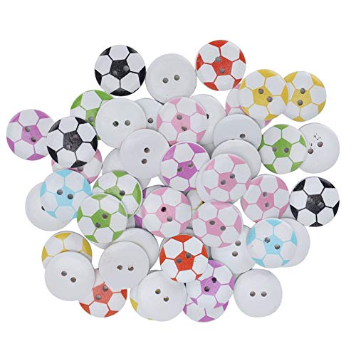 Knöpfe für Baby -Strickjacken, 50pcs Fußballmuster -Taste -Dekorationsknöpfe für Babypullover Holzknöpfe Zum Nähen für DIY -Verzierung Stricken Scrapbooking Knöpfe für Baby -Strickjacken, 50pcs Fußballmuster -Taste -Dekorationsknöpfe für Babypullover Holzknöpfe Zum Nähen für DIY -Verzierung Stricken Scrapbooking von Generic