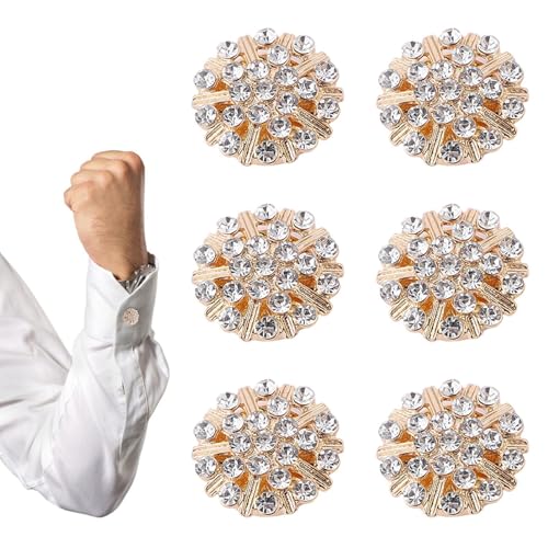 Knopfabdeckungen aus Strass – Knopfabdeckung für Frauen, Strass-Blusen-Knöpfe | glitzernde Manschettenknöpfe, Zubehör für Knöpfe aus Strass zur Dekoration von Generic