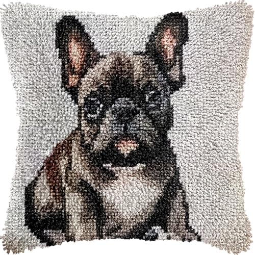 Generic Knüpfkissen-Set mit niedlicher französischer Bulldogge, farbig bedrucktes Kissen, Häkelgarn, Handarbeit, DIY, Haken, Riegel-Set, Kissenbezug, Teppichbezug, Zuhause, Sofa, Weihnachtsdekoration, Generic Knüpfkissen-Set mit niedlicher französischer Bulldogge, farbig bedrucktes Kissen, Häkelgarn, Handarbeit, DIY, Haken, Riegel-Set, Kissenbezug, Teppichbezug, Zuhause, Sofa, Weihnachtsdekoration, von Generic