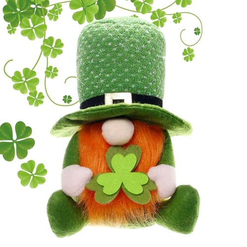 Koboldfestival - Stoffverzierung, Urlaubsdekor | 23 cm Skandinavische Nisse mit gesichtsloser Charme, St. Patrick's Elf für Schlafzimmer -Bücherregal -Display, rustikaler Feier Geschenk, S von Generic