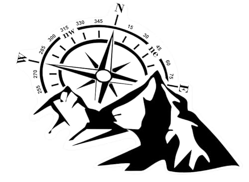 Kompass Aufkleber Kompassrose Aufkleber Windrose Aufkleber Navigation Aufkleber für Outdoor und Indoor (RP28) (19cm x 14cm) von Generic