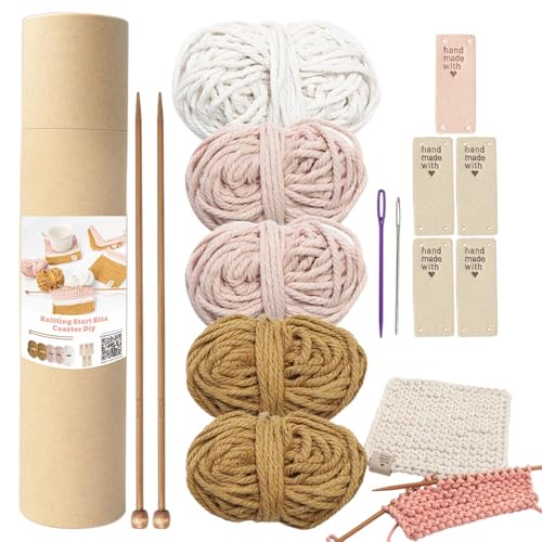 Komplettes Häkelset – Häkelset für Anfänger, Häkelset für Anfänger, Baumwollgarn zum Stricken, Strickwerkzeuge für Anfänger, Auto, Zug von Generic