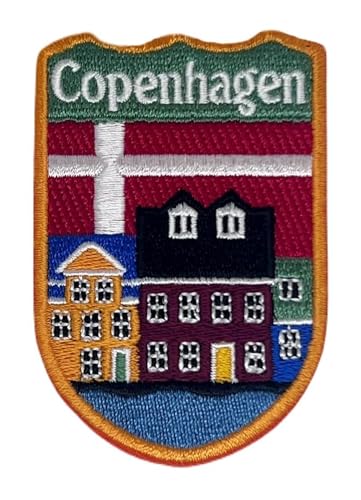 Kopenhagen Dänemark Patch (7,6 cm) Iron or Sew-on Badge Travel Europe Souvenir Emblem für Rucksäcke, Hüte, Kappen, Taschen, Basteln, Geschenk-Patches von Generic