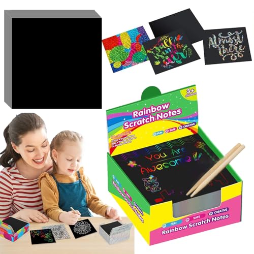 Kratzpapier Schwarz, Kratzpapier – schwarze Blätter, Notizkarten | Zeichenbrett für Mädchen und ab 3 Jahren, Kunst und Handwerk für Geburtstag, Halloween, Spiele Kratzpapier Schwarz, Kratzpapier – schwarze Blätter, Notizkarten | Zeichenbrett für Mädchen und ab 3 Jahren, Kunst und Handwerk für Geburtstag, Halloween, Spiele von Generic